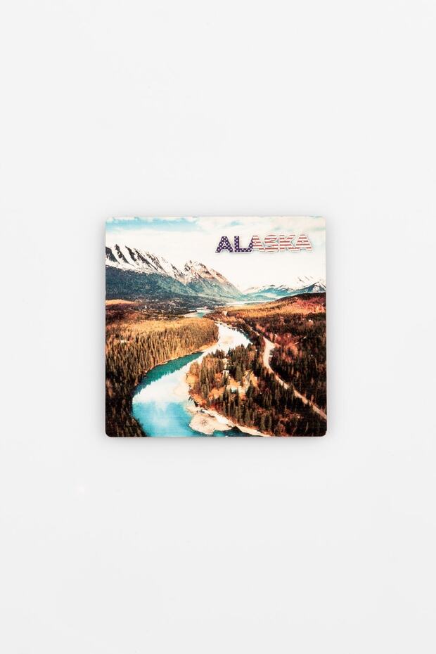 Alaska Themed Wooden Coaster