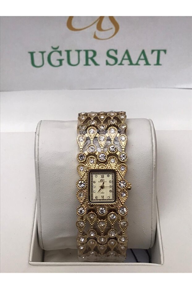 Damla Modeli Taşlı Bayan Saati - 1