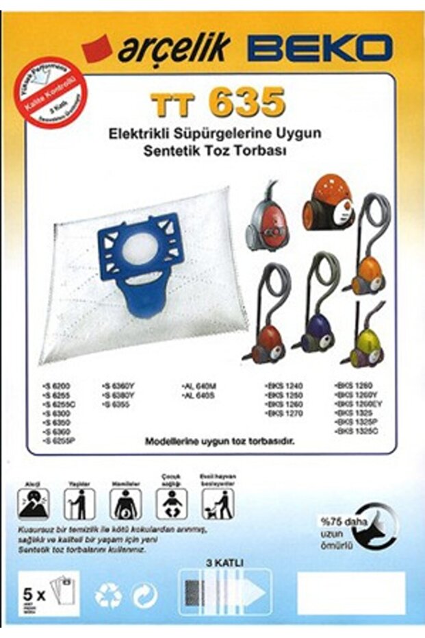 Tt635-beko كيس مكنسة كهربائية 20 قطعة