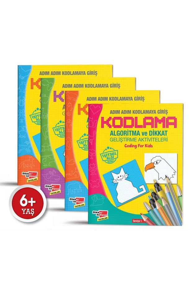 Kodlama Seti, Algoritma Temelli Adım Adım Kodlama 4'lü Kitap Seti, Dikkat Atölyesi Kodlama Seti - 1