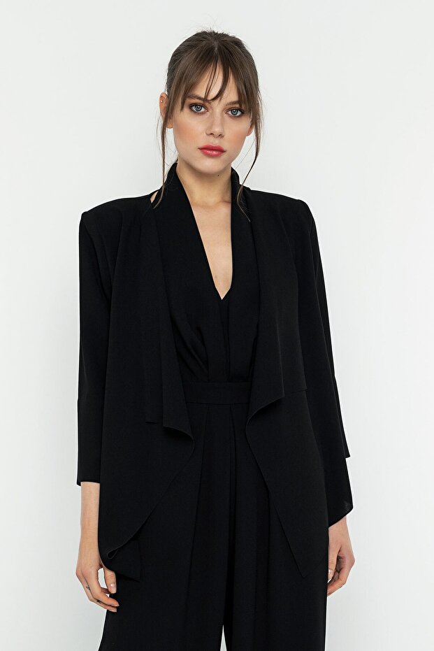 Şal Yaka Siyah Ceket - 1