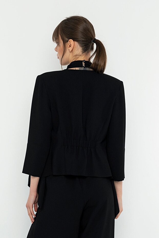 Şal Yaka Siyah Ceket - 5