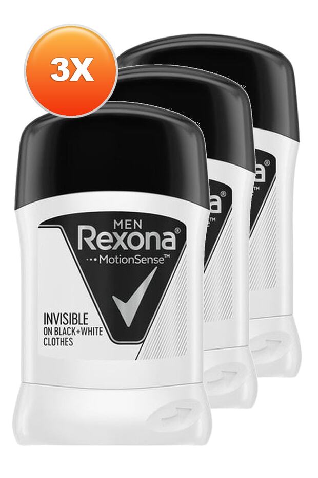 Invisible Black White Erkek Stick Deodorant 50 Ml. Üçlü Set - 1