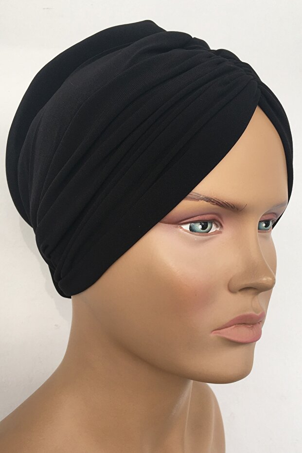 غطاء رأس أسود مملوء بغطاء خارجي جاهز للنساء باللون الأسود Hijab
