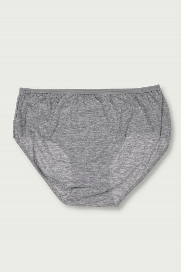 Women's Gray Bato Thick Waist Rubber Panties 10 Pcs