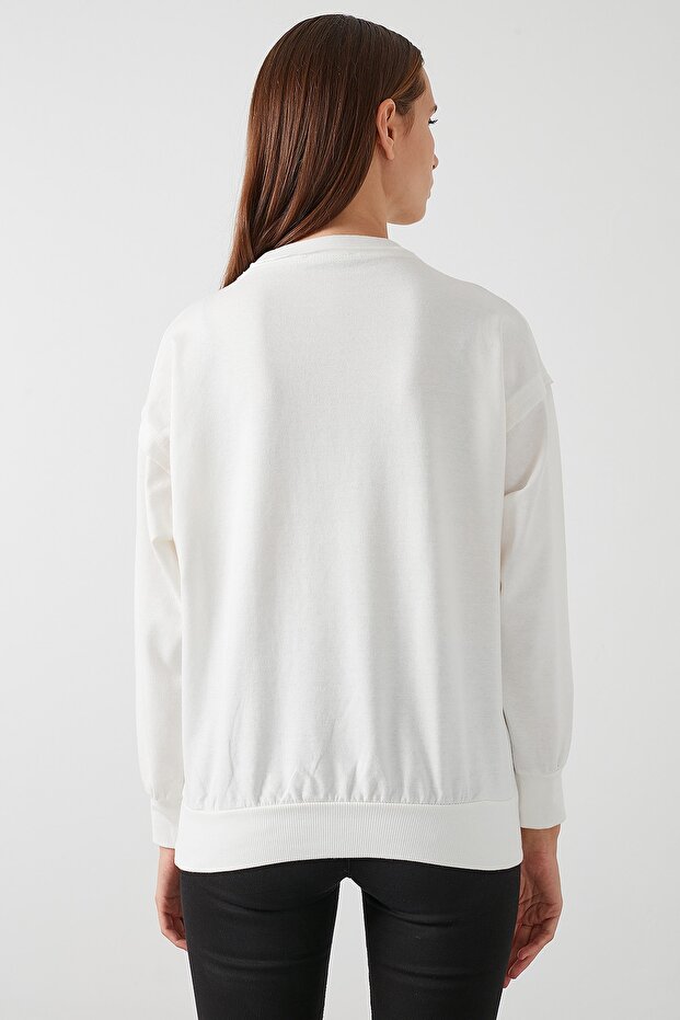 Bisiklet Yaka Basic Örme Sweat Kadın Sweat 5413012 - 5