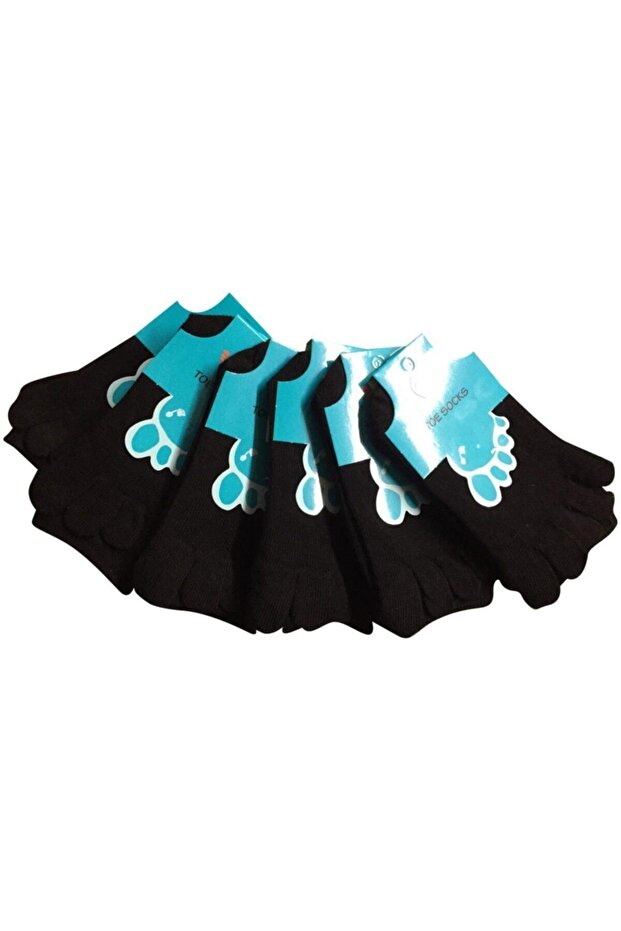 6-Piece Cotton Toe Socks - 1