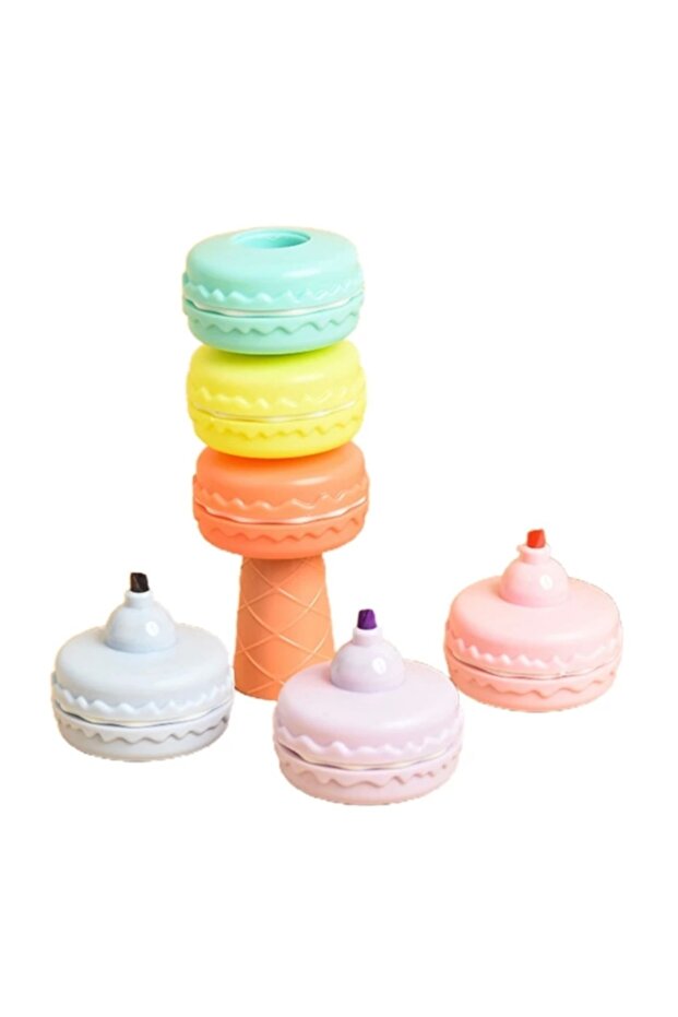 6'lı Makaron Fosforlu Işaretleme Kalemi-macaron Highlighter - 2