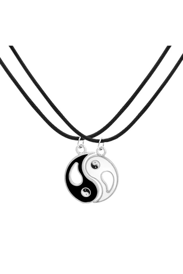 2 Pieces Ying Yang Balance Necklace Lover Friendship Best Friends Necklace