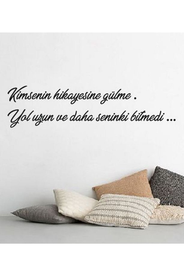 Yol Uzun Ahşap Duvar Yazısı Motto Yapışkanlı Siyah Duvar Dekoru Tablo - 1