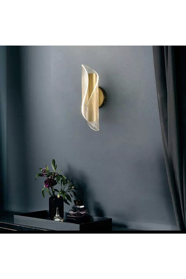 Exclusive Modern Duvar Led Aplik Gold Sarı Tasarım Ledli Aplik - 7