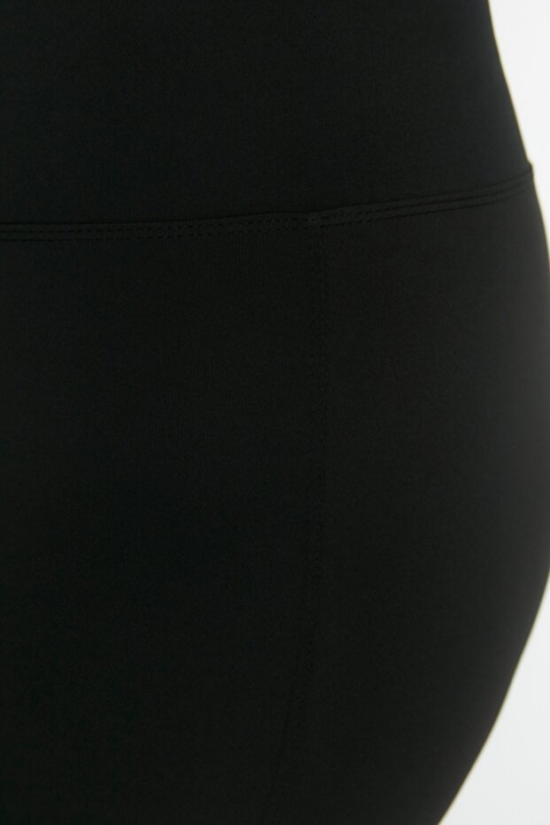 Siyah Yüksek Bel Toparlayıcı Örme Tayt TBBSS22TA00002 - 4