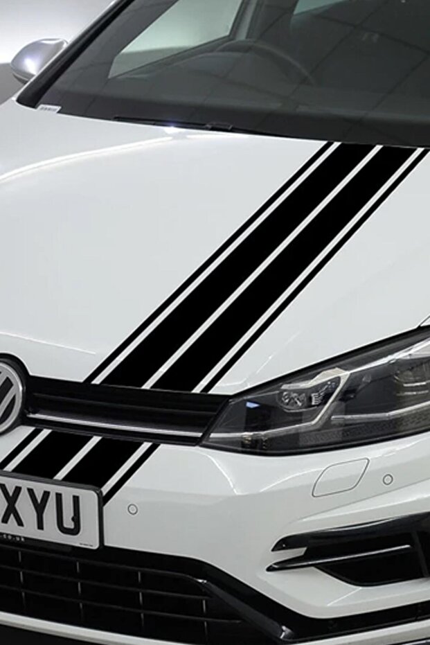 Double Strip Car Hood Sticker - Auto Sticker - 120x15cm