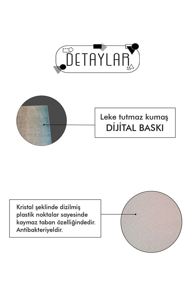 Dijital Baskılı Kaymaz, Yıkanabilir Mackenzie Dama Des. Yazılı Siyah Mutfak Halısı-d5032 - 3