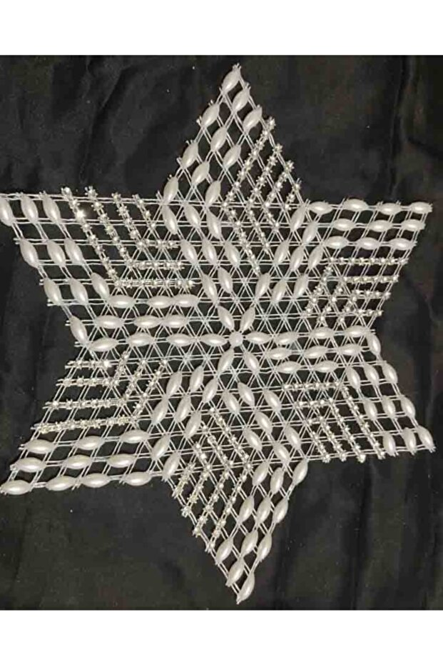 1 Piece Pulley Work Beaded Star Napkin Lace Tsrm28-1