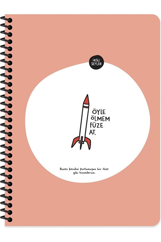 Feeling Things 18.5x25 Checked Notebook - So I Don't Die Missile Horse
