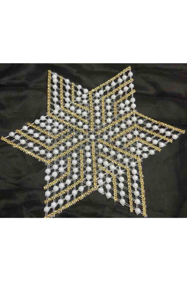 6 Pieces Beaded Star Lace Napkin - Pulley Tsrm37-6
