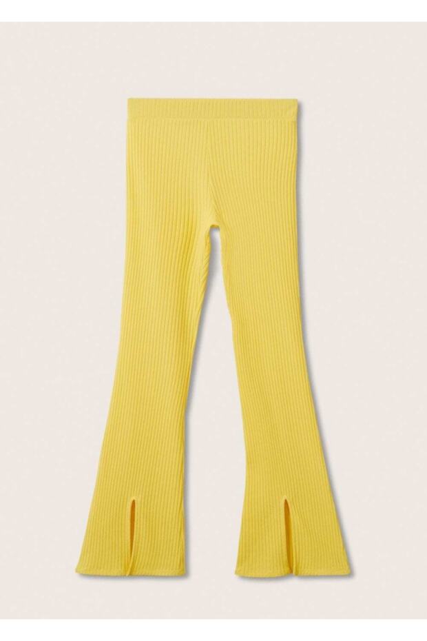 Yan Yırtmaçlı Triko Pantolon - 3