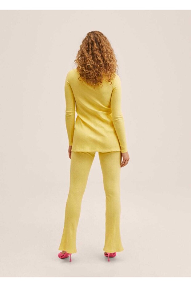 Yan Yırtmaçlı Triko Pantolon - 4