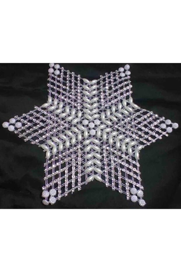 Beaded Star Pattern Pulley - 3 Piece Lace Napkin Tsrm25-3