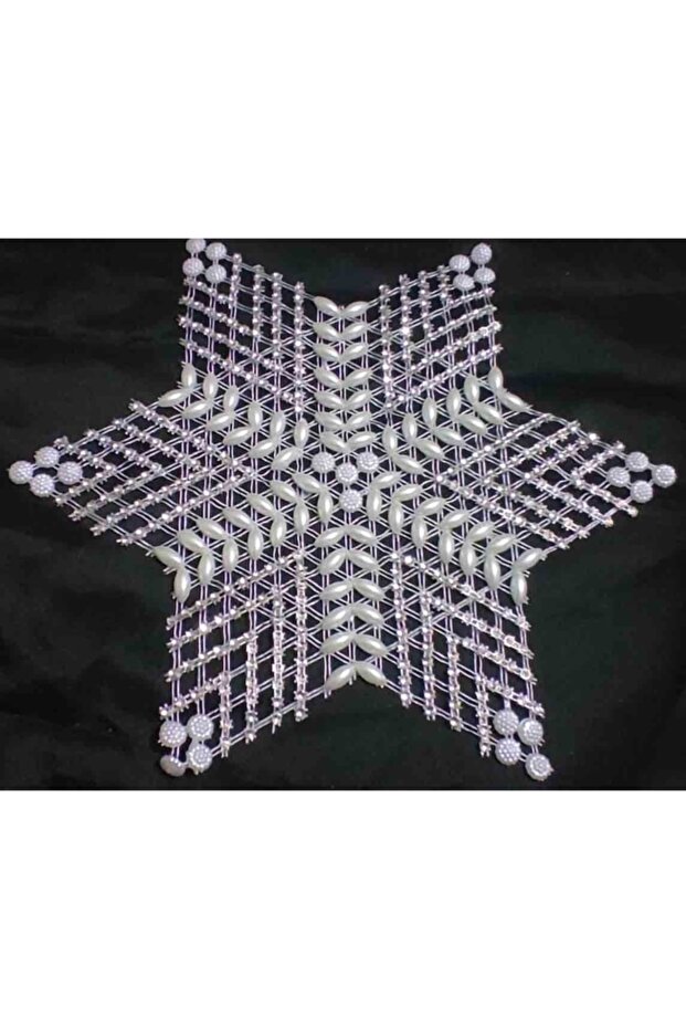 Beaded Star Napkin Lace Pulley - 6 Pieces Tsrm25-6