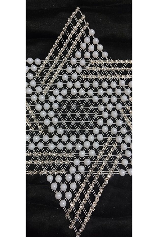 6 Pieces Pulley Work Beaded Star Napkin Lace Tsrm16-6