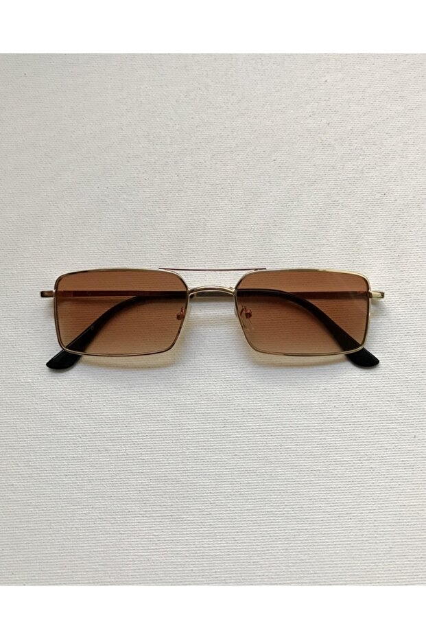 Brown Gold Square Glasses