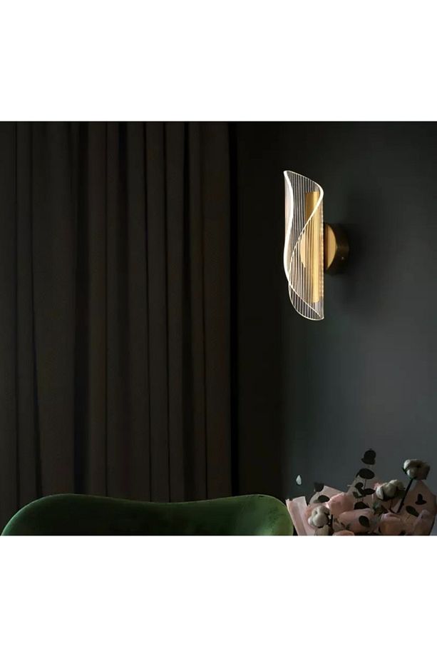 Exclusive Modern Duvar Led Aplik Gold Sarı Tasarım Ledli Aplik - 2