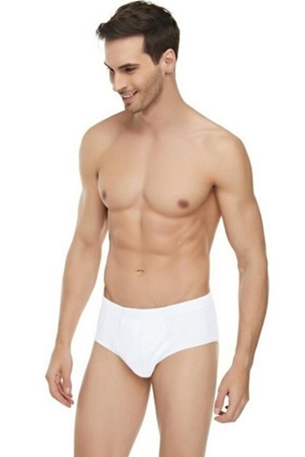 Men's White 12 Pieces Combed Cotton Slip Cotton Panties 24501