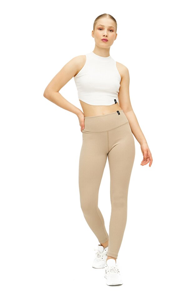 High Waist Ribbed Leggings / Ribbed Mink Leggings