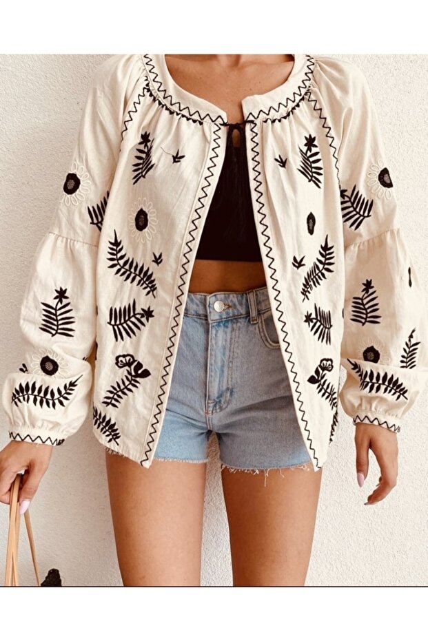 Krem Gömlek Ceket - 1