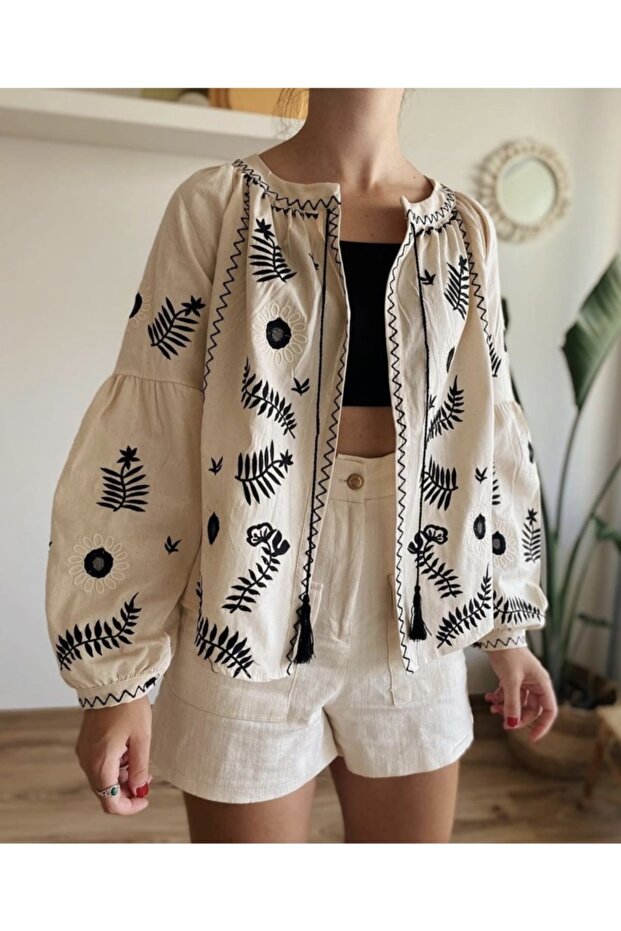 Krem Gömlek Ceket - 4