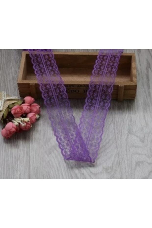 Purple Guipure Lace Ribbon 4 Cm Double Sided Double Lace Guipure 5 Meters
