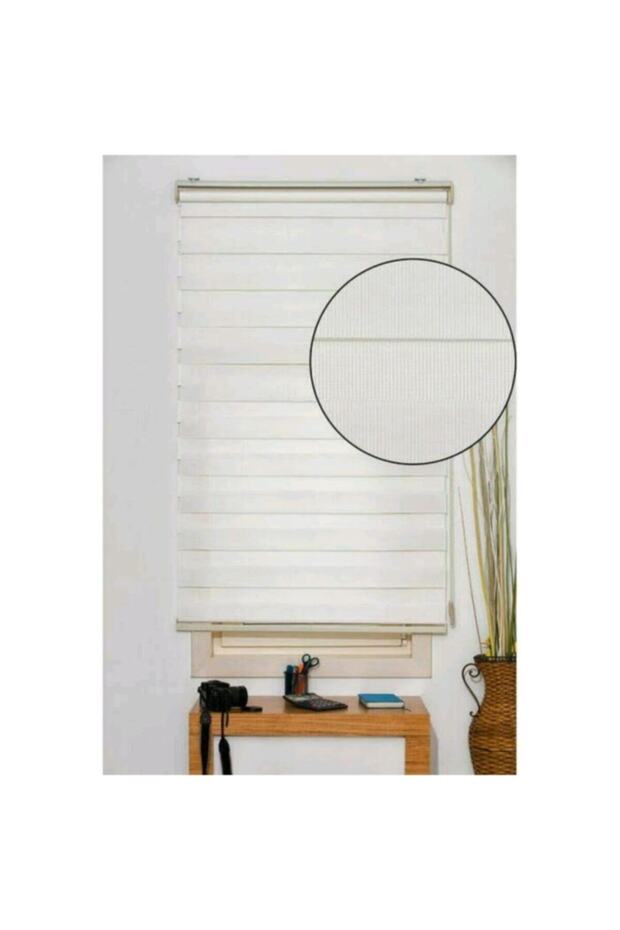 RÜYAPER Ekru Bambu Zebra Stor Perde - 1