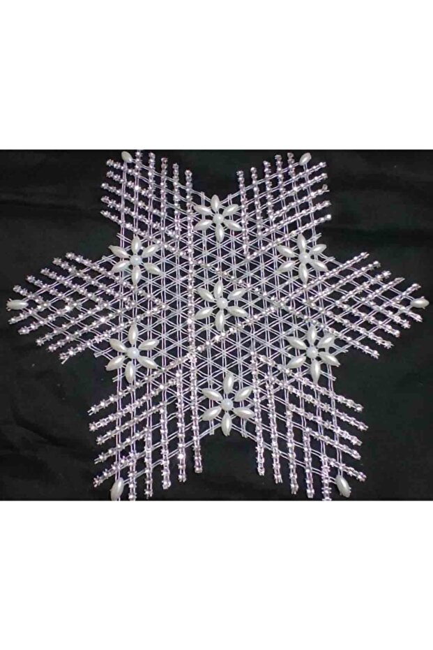 Beaded Star Napkin Lace Pulley - 6 Pieces Tsrm26-6