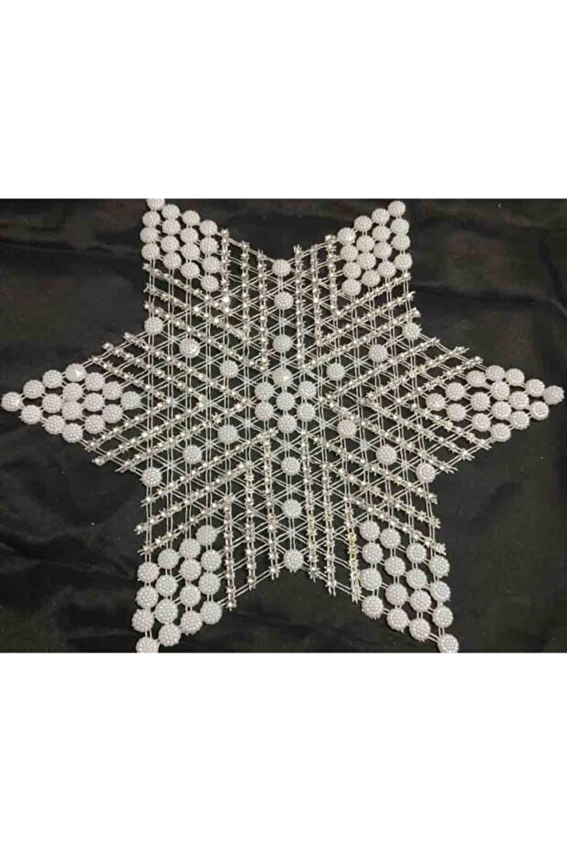 6 Pieces Pulley Beaded Star Napkin Lace Tsrm30-6