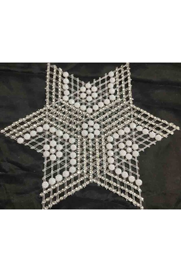 منديل بكرة منقوشة على شكل نجمة - 3 قطع دانتيل Tsrm31-3