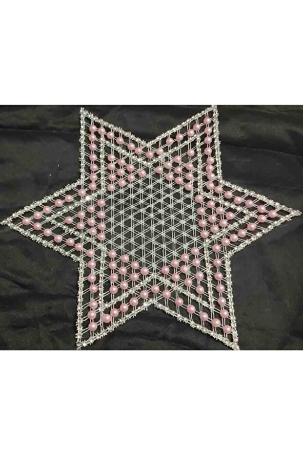 6 Pieces Pulley Work Beaded Star Napkin Lace Tsrm32-6