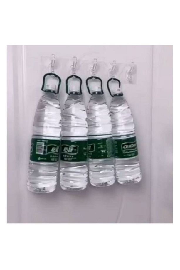 5'li 6x6cm Şeffaf Güçlü Kendinden Yapışkanlı Kapı Duvar Askısı Ağır Yük Taşıma - 5