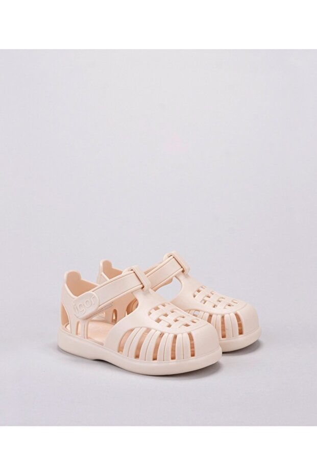 S10271 Tobby Solid Marfıl Kids Sandals Igr079