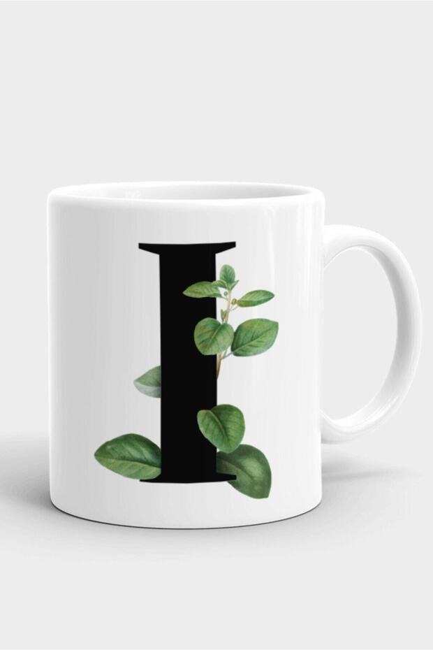 كوب بورسلين أبيض بحرف I - Letterkupa10