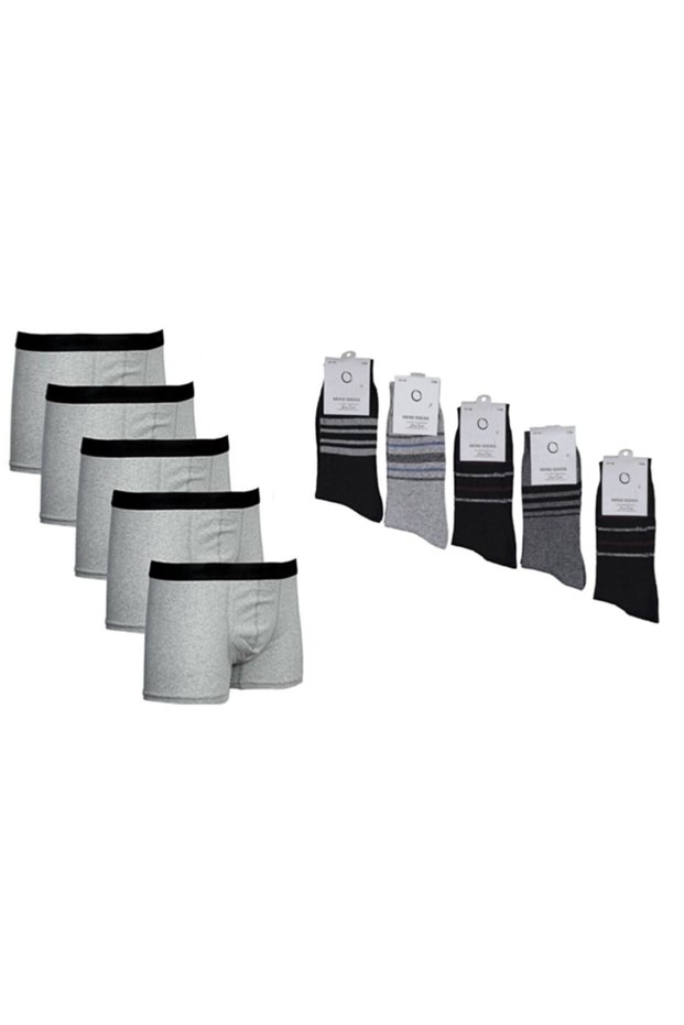 5 Pieces of Cotton Lycra Boxers and 5 Pairs of Socks Quality