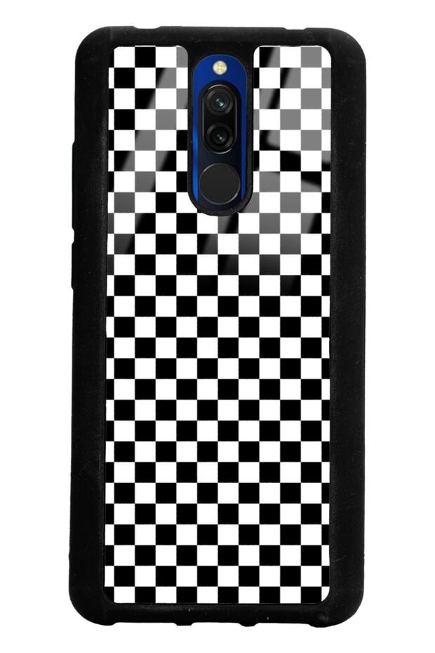 Xiaomi Redmi 8 Glossy Phone Case with Checkered Design