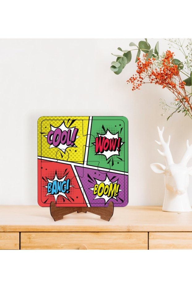 Gift Pop Art Designed Wooden Stand Puzzle Frame-4