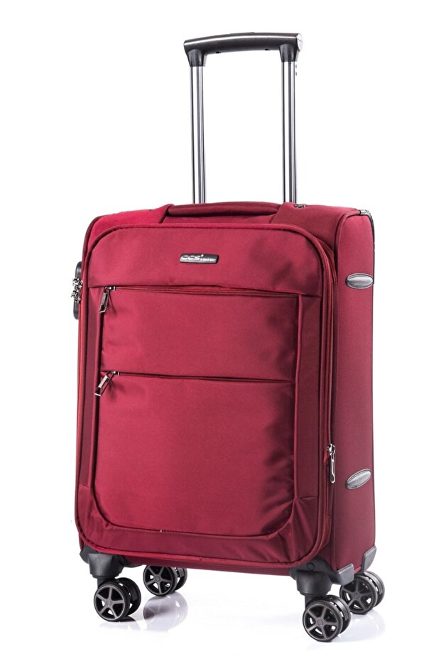 2'li Valiz Seti Kumaş Büyük Boy Ve Kabin Boy Bordo 2'li Set - 6