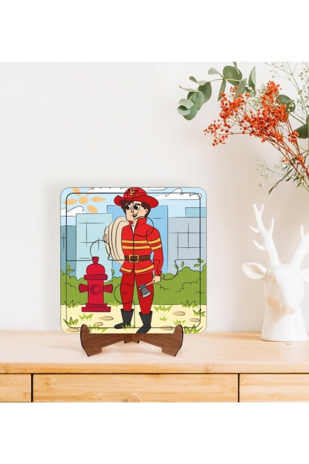 Toys 2 in 1 Educational-teaching Wooden 4 Piece Jigsaw Puzzle Frame for Kids Model 58