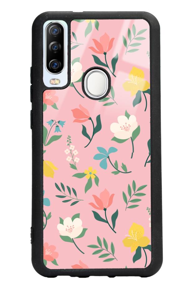 General Mobile Gm 20 Pro Compatible Glossy Phone Case with Pinky Flowers Design