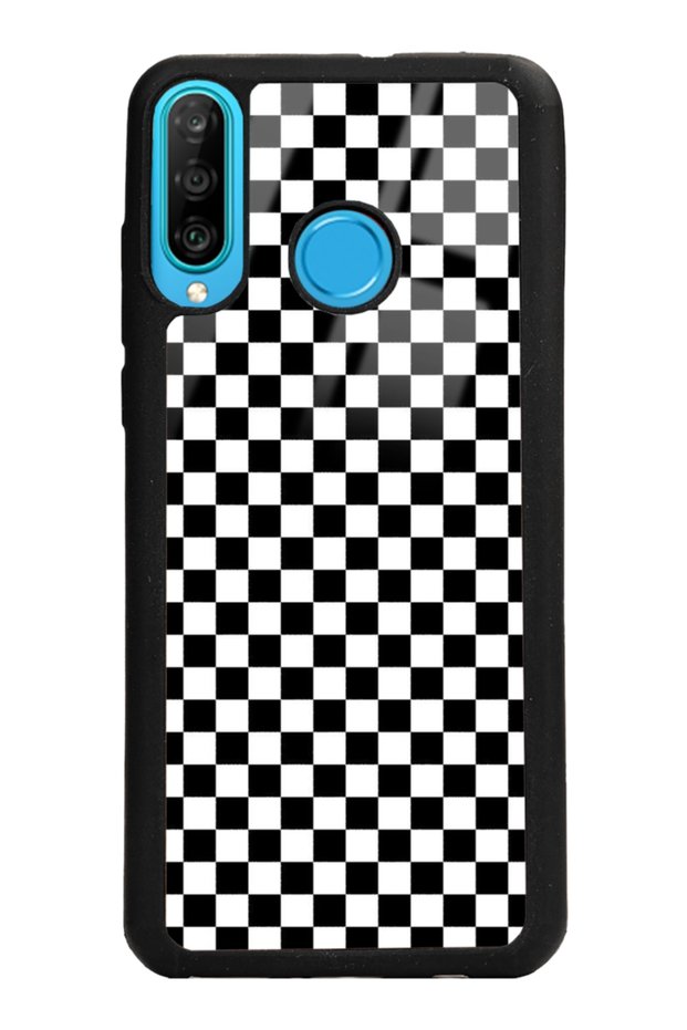 حافظة هاتف هواوي P20 Lite بتصميم مربعات لامعة