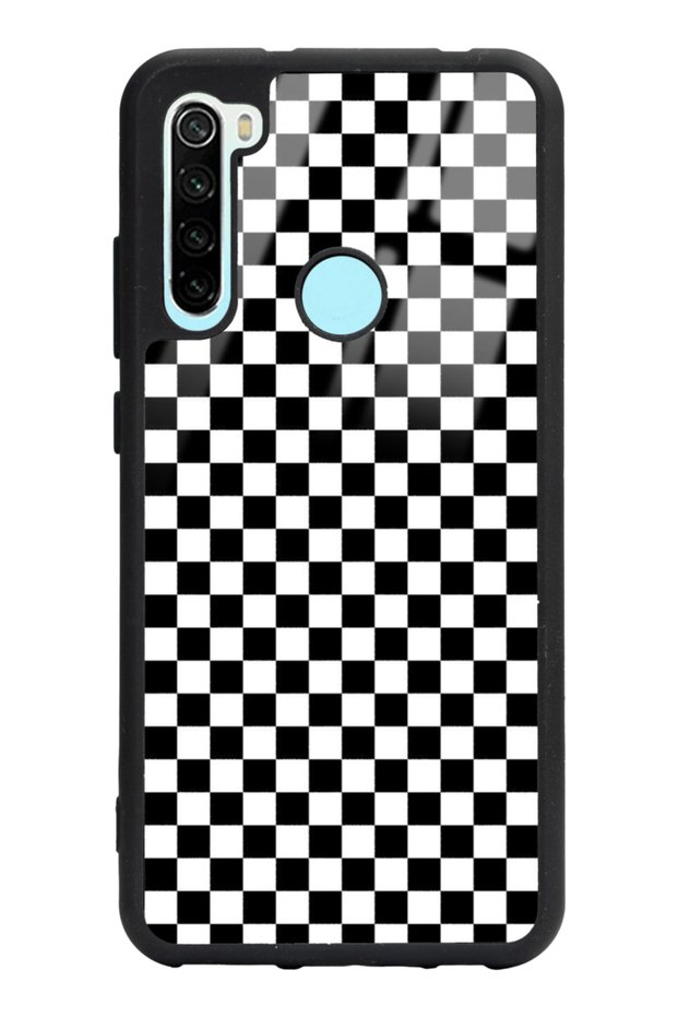 حافظة هاتف لامعة بتصميم مربعات لهاتف Xiaomi Redmi Note 8