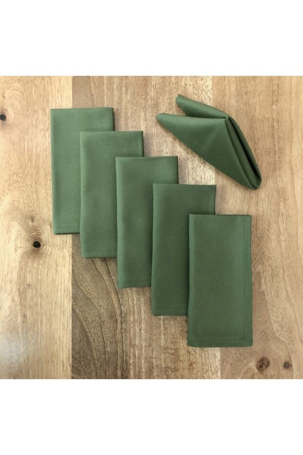 Placemat, Set of 6 Special Stitched Fabric Napkins Green, Christmas Table, Christmas